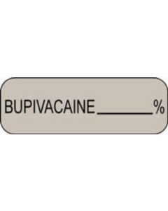 Anesthesia Label (Paper, Permanent) Bupivacaine % 1 1/2" x 1/2" Gray - 1000 per Roll