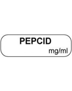 Anesthesia Label (Paper, Permanent) Pepcidmg/ml 1 1/4" x 3/8" White - 1000 per Roll