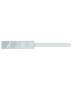 PrimeBand® Insert Wristband Vinyl Extra Wide, Snap Closure 1-3/8" x 12" Adult White, 250 per Box