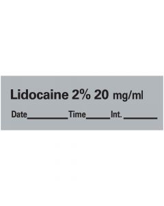 Anesthesia Tape with Date, Time & Initial (Removable) Lidocaine 2% 20 mg/ml 1/2" x 500" - 333 Imprints - Gray - 500 Inches per Roll