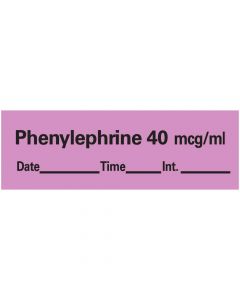 Anesthesia Tape with Date, Time, and Initial Removable Phenylephrine 40 mcg/ml 1" Core 1/2" x 500" Imprints Violet 333 500 Inches per Roll