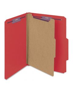 Smead® Top Tab Folder Fas# 1&3, 25pt Pressboard Red 1 Divider 11-3/4" X 10", 50 per Case