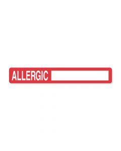 Label Paper Removable Allergic 6" x 1", Red, 500 per Roll