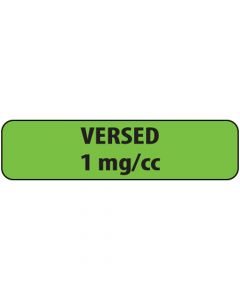 Label Paper Removable Versed 1" mg/cc 1 Core 1 1/4" x 5/16", Fl. Green, 760 per Roll