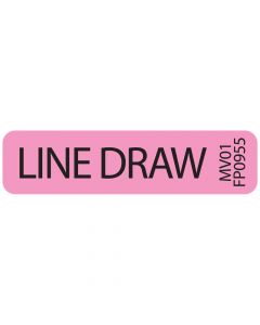 Lab Communication Label (Paper, Removable) Line Draw 1 1/4"x5/16" Fluorescent Pink - 760 per Roll