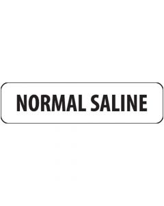 Label Paper Removable Normal Saline, 1" Core, 1 1/4" x 5/16", White, 760 per Roll