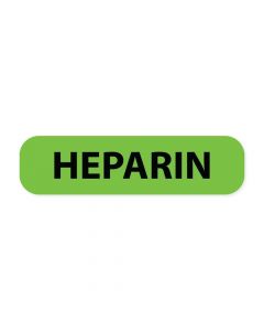 Label Paper Removable Heparin, 1" Core, 1 7/16" x 3/8", Fl. Green, 666 per Roll