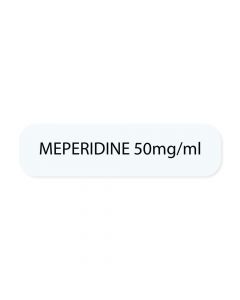 Label Paper Permanent Meperidine 50mg/ml, 1" Core, 1 7/16" x 3/8", White, 666 per Roll