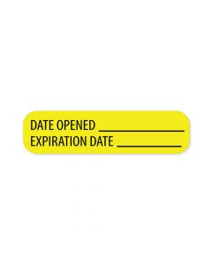 Label Paper Permanent Date Opened 1" Core 1 7/16"x3/8" Yellow 666 per Roll