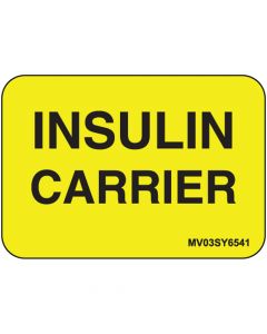 Label Paper Permanent Insulin Carrier, 1" Core, 1 7/16" x 1", Yellow, 666 per Roll