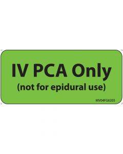 Label Paper Removable IV PCA Only, 1" Core, 2 1/4" x 1", Fl. Green, 420 per Roll