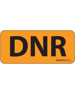 Label Paper Removable DNR, 1" Core, 2 1/4" x 1", Fl. Orange, 420 per Roll