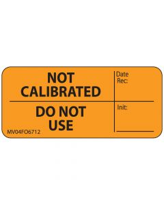 Label Paper Removable Not Date Rec:, 1" Core, 2 1/4" x 1", Fl. Orange, 420 per Roll