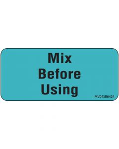 Label Paper Removable Mix Before Using, 1" Core, 2 1/4" x 1", Blue, 420 per Roll