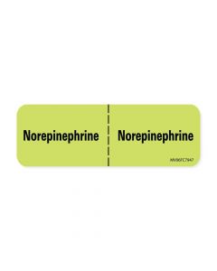 Label Paper Removable Norepinephrine:, 1" Core, 2 15/16" x 1", Fl. Chartreuse, 333 per Roll