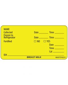 Label Paper Permanent Name: Collected, 1" Core, 2 15/16" x 1", 1/2", Yellow, 333 per Roll