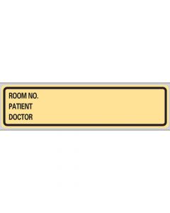 Label Paper Removable Room No. Patient, 1" Core, 5 3/8" x 1", 3/8" , Tan, 200 per Roll