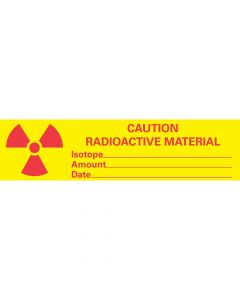 Hazard Tape (Removable) Caution Radioactive 3/4" x500" 167 Imprints per Roll - Yellow