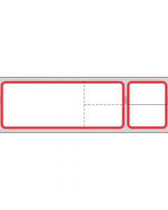 Misys/Sunquest/Epic Direct Thermal Label, Paper, 4-1/8"x1-3/16" 1-1/2" Core, Red Border, 1200 per roll, 8 rolls per box