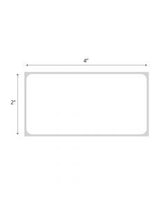 Direct Thermal Clean Room Labels, Alcohol Resistant Paper, Permanent, 4" x 2", 3" Plastic Core, 2 rolls of 3000 labels