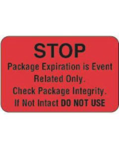 Label Tyvek Permanent Stop Package 1-3/4" x 1-1/8" Fl. Red 250 per Roll