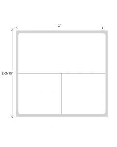 Direct Thermal Label, Paper, Permanent, 2"x2 3/16", 1" Core, White, 4 rolls of 1000 labels