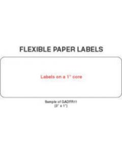 Label Paper Removable Litho Printable, 1" Core, 3" x 1", 1/4", White, 1000 per Roll