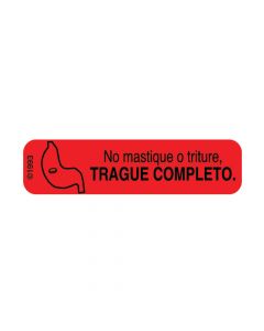 Communication Label (Paper, Permanent) No Mastique O 1 9/16" x 3/8" Red - 500 per Roll, 2 Rolls per Box