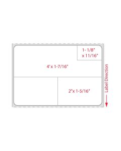 Label Cerner Direct Thermal Paper Permanent 3" Core 4"x2 3/4 " White 2000 per Roll