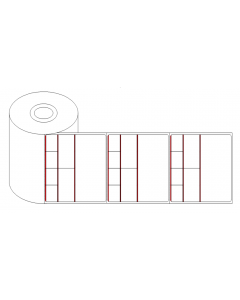 Direct Thermal Labels, Cerner Compatible, Paper, 1" Core, White with Red Border, 350 per Roll, 2 Rolls per Case