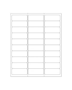 Chart Labels Laser Portrait 2 5/8"x1 White - 30 per Sheet, 100 Sheets per Pack