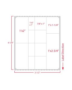 Label VA Direct Thermal Paper Permanent 3" Core 3-3/8" x 4" White 800 per Roll