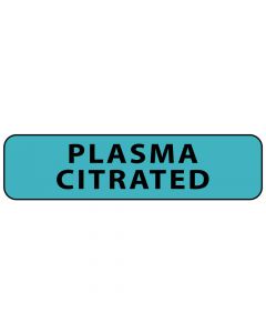 Label Paper Permanent Plasma Citrated, 1" Core, 1 1/4" x 5/16", Blue, 760 per Roll