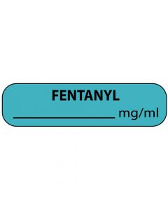 Label Paper Removable Fentanyl mg/ml, 1" Core, 1 7/16" x 3/8", Blue, 666 per Roll