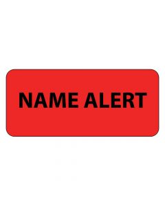 Label Paper Permanent Name Alert, 1" Core, 2 1/4" x 1", Fl. Red, 420 per Roll