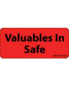 Label Paper Permanent Valuables In Safe, 1" Core, 2 1/4" x 1", Fl. Red, 420 per Roll