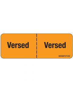 Label Paper Removable Versed Versed, 1" Core, 2 15/16" x 1", Fl. Orange, 333 per Roll