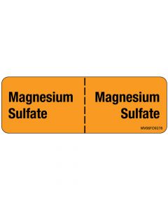 Label Paper Removable Magnesium Sulfate:, 1" Core, 2 15/16" x 1", Fl. Orange, 333 per Roll