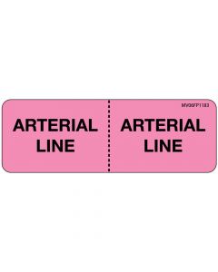 Label Paper Removable Arterial Line, 1" Core, 2 15/16" x 1", Fl. Pink, 333 per Roll