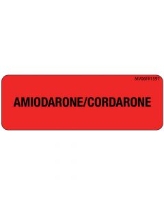 Label Paper Permanent Amiodarone/cordarone 1" Core 2 15/16"x1 Fl. Red 333 per Roll