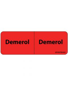 Label Paper Permanent Demerol : Demerol 1" Core 2 15/16"x1 Fl. Red 333 per Roll