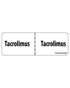 Label Paper Permanent Tacrolimus, 1" Core, 2 15/16" x 1", White, 333 per Roll