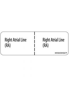 Label Paper Permanent Right Atrial Line, 1" Core, 2 15/16" x 1", White, 333 per Roll