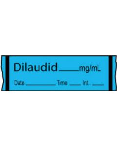 Anesthesia Tape with Date, Time & Initial (Removable) Dilaudid mg/ml 1/2" x 500" - 333 Imprints - Blue - 500 Inches per Roll