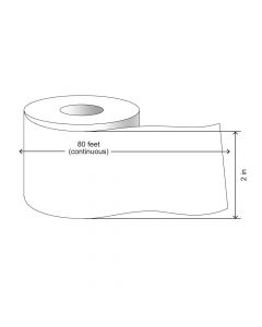 Direct Thermal Continuous Label, Paper, Permanent, 2 "x 80', 1" Core, White, 1 roll