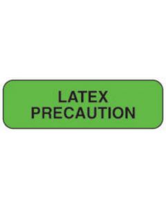 Label Paper Permanent Latex Precaution, 1 1/4" x 3/8", Green, 1000 per Roll