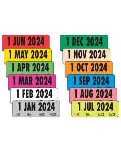 2024 Spee-D-Date™ Label, January-December Assorted, 200 per Roll, 365 Rolls per Set