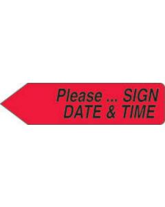 Spee-D-Point™ Flags & Tags "Please...Sign, Date & Time" Red Removable 9/16" x 2-1/4", 150 per Pack