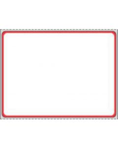 Label Direct Thermal Paper Permanent 3" Core 4"x3 White with Red 1500 per Roll, 8 Rolls per Case