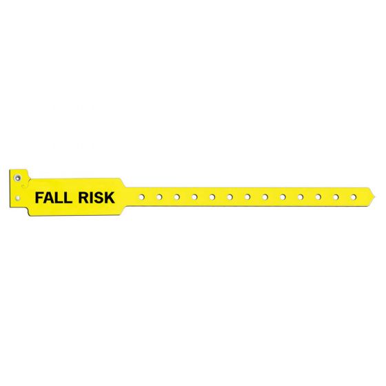 Sentry® Alert Bands® Poly "Fall Risk" Pre-Printed, State Standardization 1" x 10-1/4" Adult/Pediatric Yellow, 500 per Box